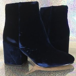 Sam Edelman blue velvet boots